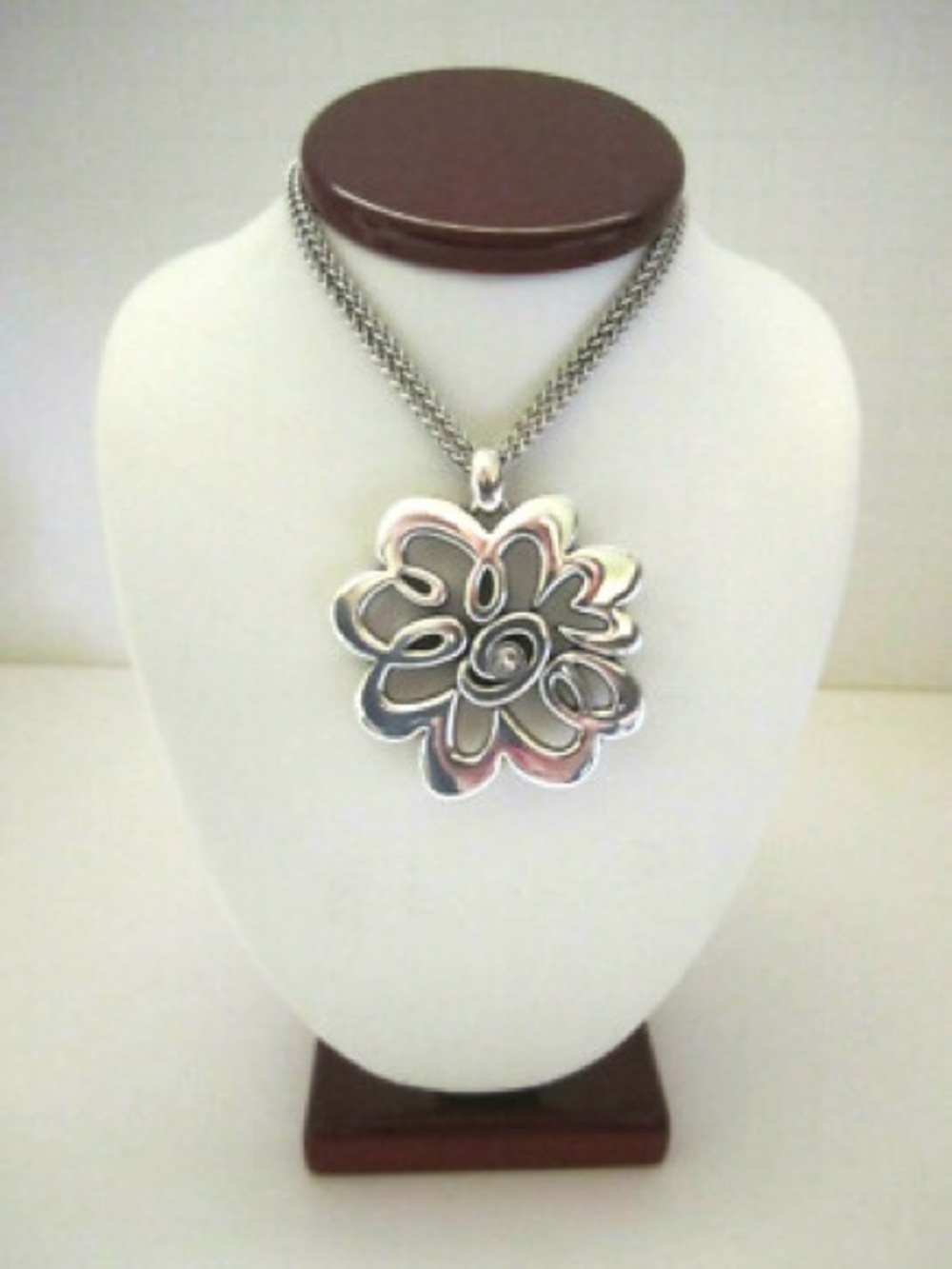 Brighton Silver Floral Pendant Necklace